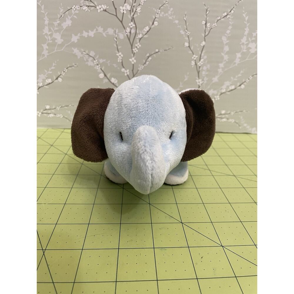 Carter's Child of Mine Light Blue and Brown Plush 8" Elephant Stuffed Animal Toy